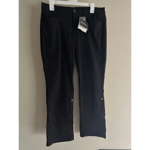 Eddie Bauer Womens 10P Black Outdoor Hiking Travex Flex on Horizon Roll-Up Pants